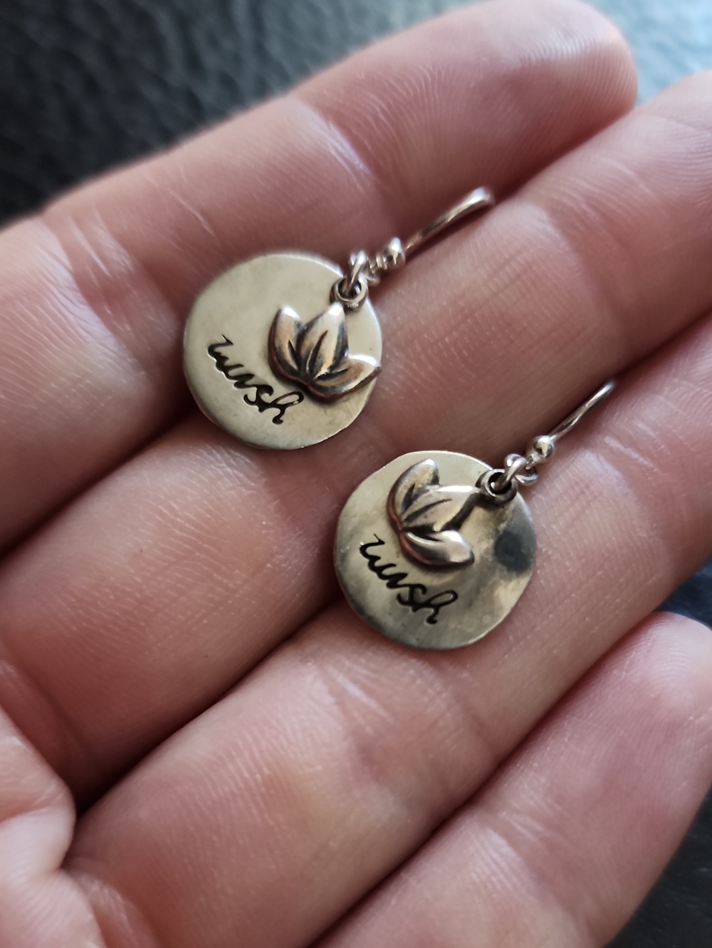 Sterling Silver Lotus Disc Drop Earrings